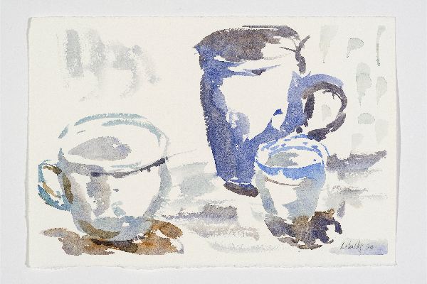 Blue Still Life 2, watercolour on Fabriano Artistico, 11x7 in.